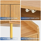 Double Sideboard Buffet Cabinet with Storage Shelf 4-Door Cabinet for Living Room and Kitchen