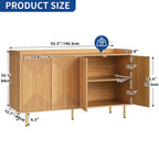 Double Sideboard Buffet Cabinet with Storage Shelf 4-Door Cabinet for Living Room and Kitchen