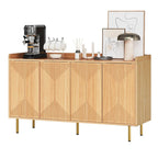 Double Sideboard Buffet Cabinet with Storage Shelf 4-Door Cabinet for Living Room and Kitchen