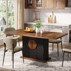 55 Dining Table with Rectangle Wood Top for Kitchen Dining Room