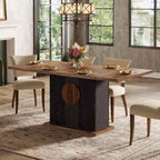 55 Dining Table with Rectangle Wood Top for Kitchen Dining Room
