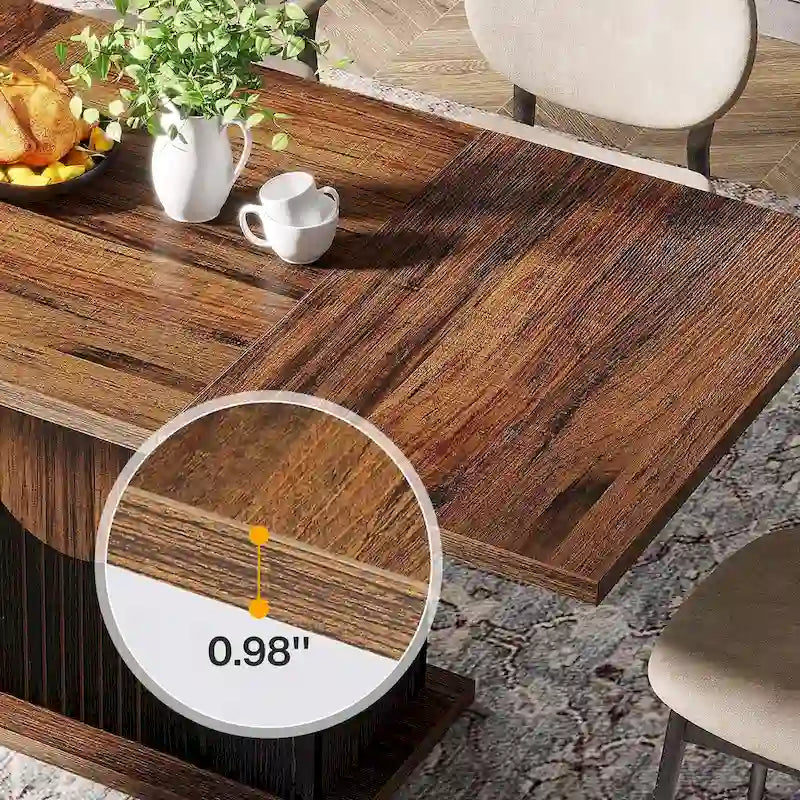 55 Dining Table with Rectangle Wood Top for Kitchen Dining Room