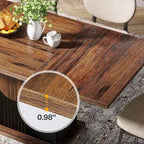 55 Dining Table with Rectangle Wood Top for Kitchen Dining Room