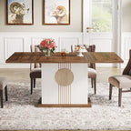 55 Dining Table with Rectangle Wood Top for Kitchen Dining Room