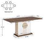 55 Dining Table with Rectangle Wood Top for Kitchen Dining Room