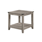 3 Piece Coffee and End Table Set, Wood, Storage Shelf, Beige Finish