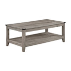 3 Piece Coffee and End Table Set, Wood, Storage Shelf, Beige Finish