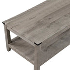 3 Piece Coffee and End Table Set, Wood, Storage Shelf, Beige Finish