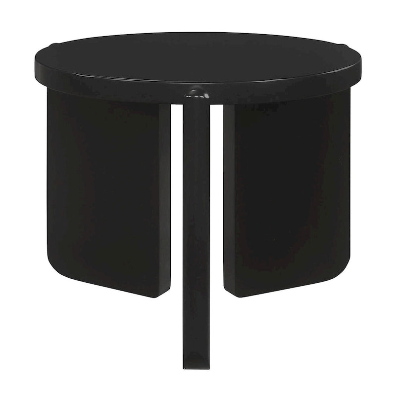 Black Round End Table
