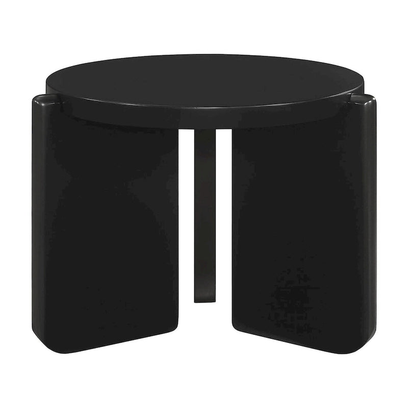 Black Round End Table