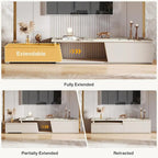 70.9 W - 105 W Extendable TV Stand, Extra Long Modern Entertainment Center with 3 Drawers