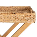 Natural Hyacinth Foldable Snack Table with Removable Tray