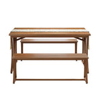 51-inch Rectangle Kitchen Dining Dinner Table with Bench Set for 4-6