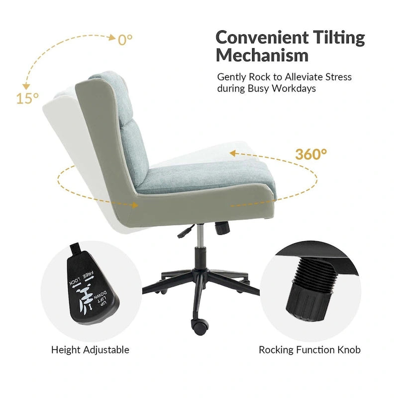 Modern Swivel Tilting Office Chair with Removable Soft Upholstery by