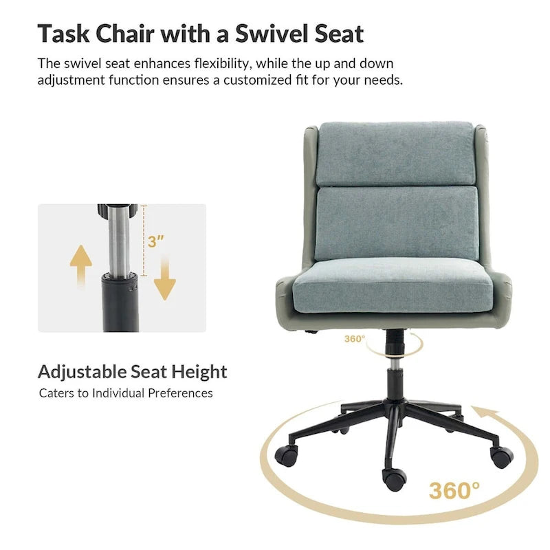 Modern Swivel Tilting Office Chair with Removable Soft Upholstery by