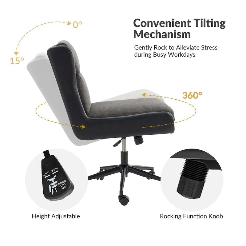 Modern Swivel Tilting Office Chair with Removable Soft Upholstery by