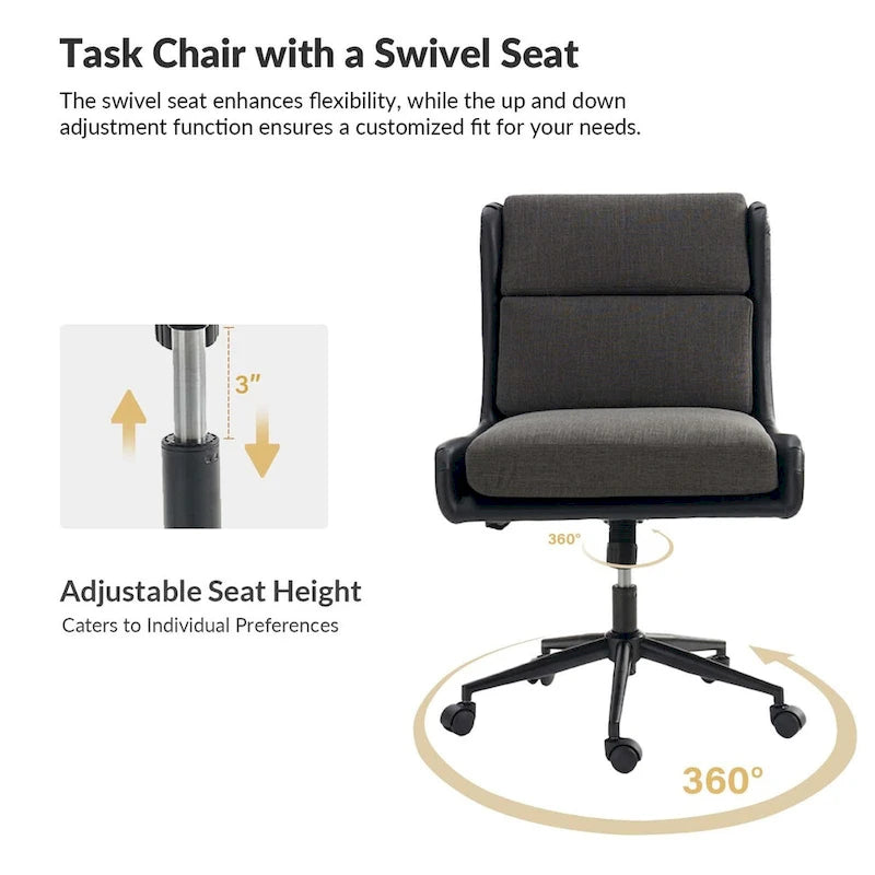 Modern Swivel Tilting Office Chair with Removable Soft Upholstery by