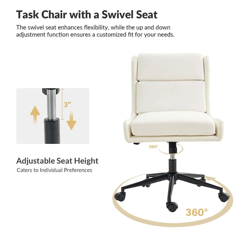 Modern Swivel Tilting Office Chair with Removable Soft Upholstery by