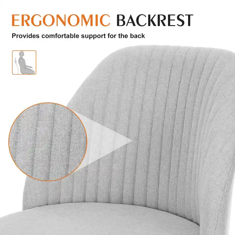 Armless Home Office Desk Chair with Wheels for Small Spaces