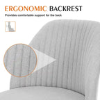 Armless Home Office Desk Chair with Wheels for Small Spaces