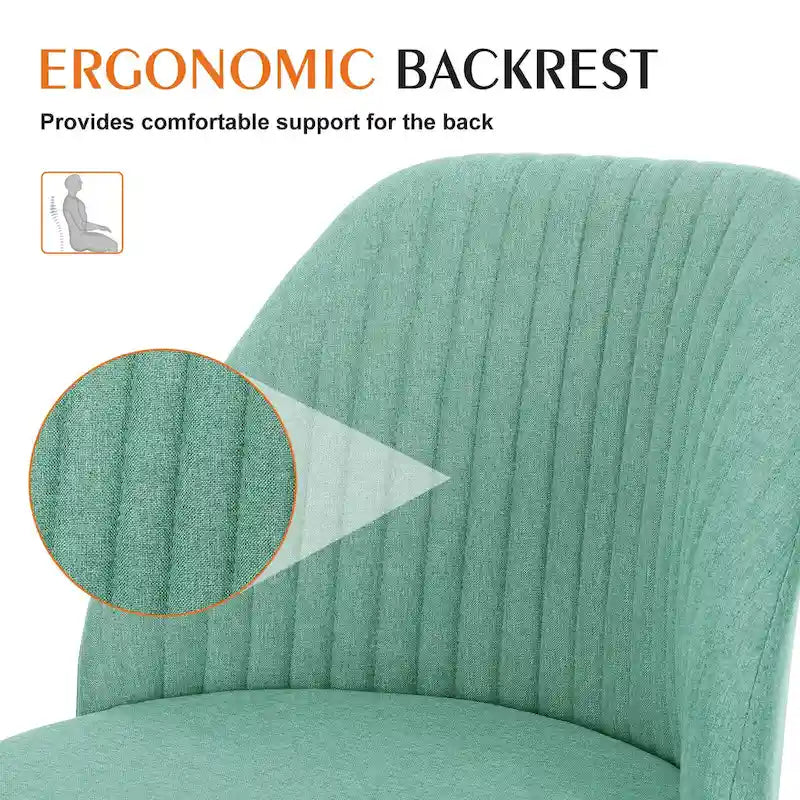 Armless Home Office Desk Chair with Wheels for Small Spaces