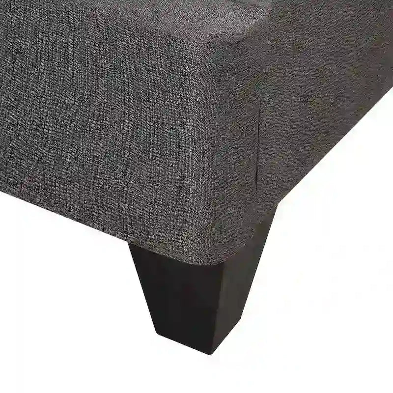 14 in. Mattress Foundation Bed Base, Platform Bed Frame, Dark Gray