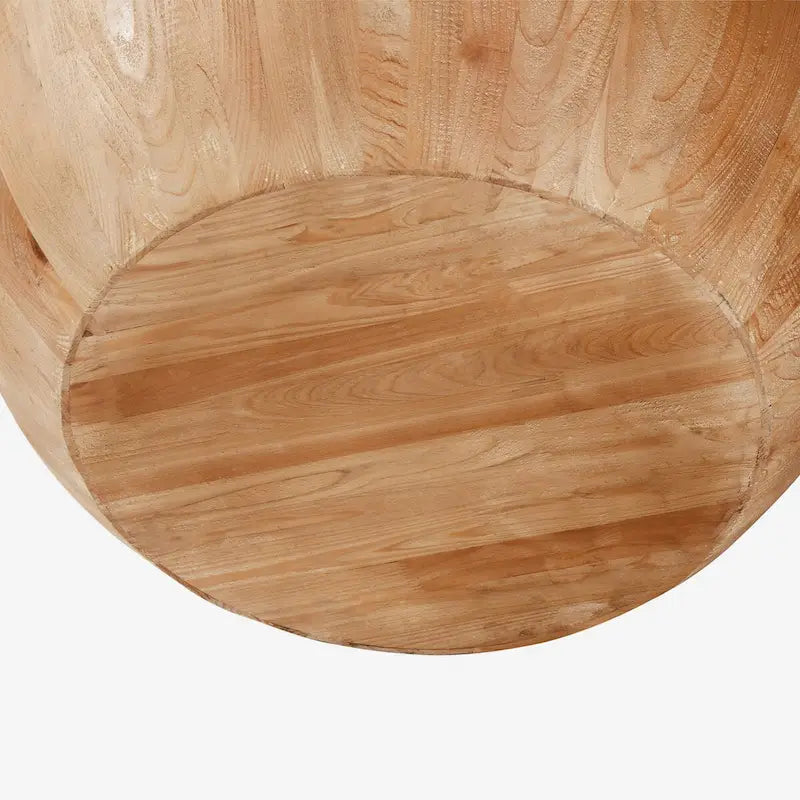 35.43 Vintage Style Bucket Shaped Round Coffee Table with Storage Flip Top