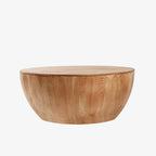 35.43 Vintage Style Bucket Shaped Round Coffee Table with Storage Flip Top