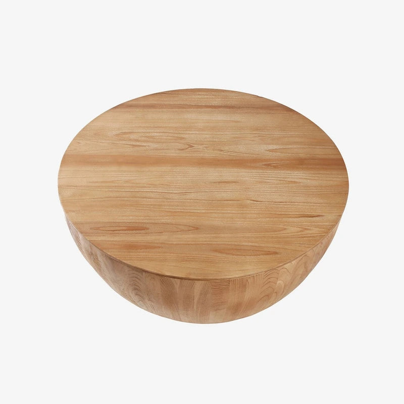 35.43 Vintage Style Bucket Shaped Round Coffee Table with Storage Flip Top